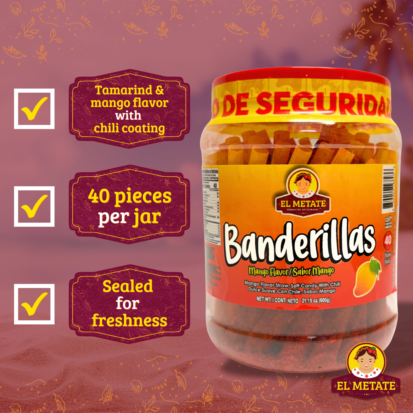 El Metate - Mini Banderillas Mango