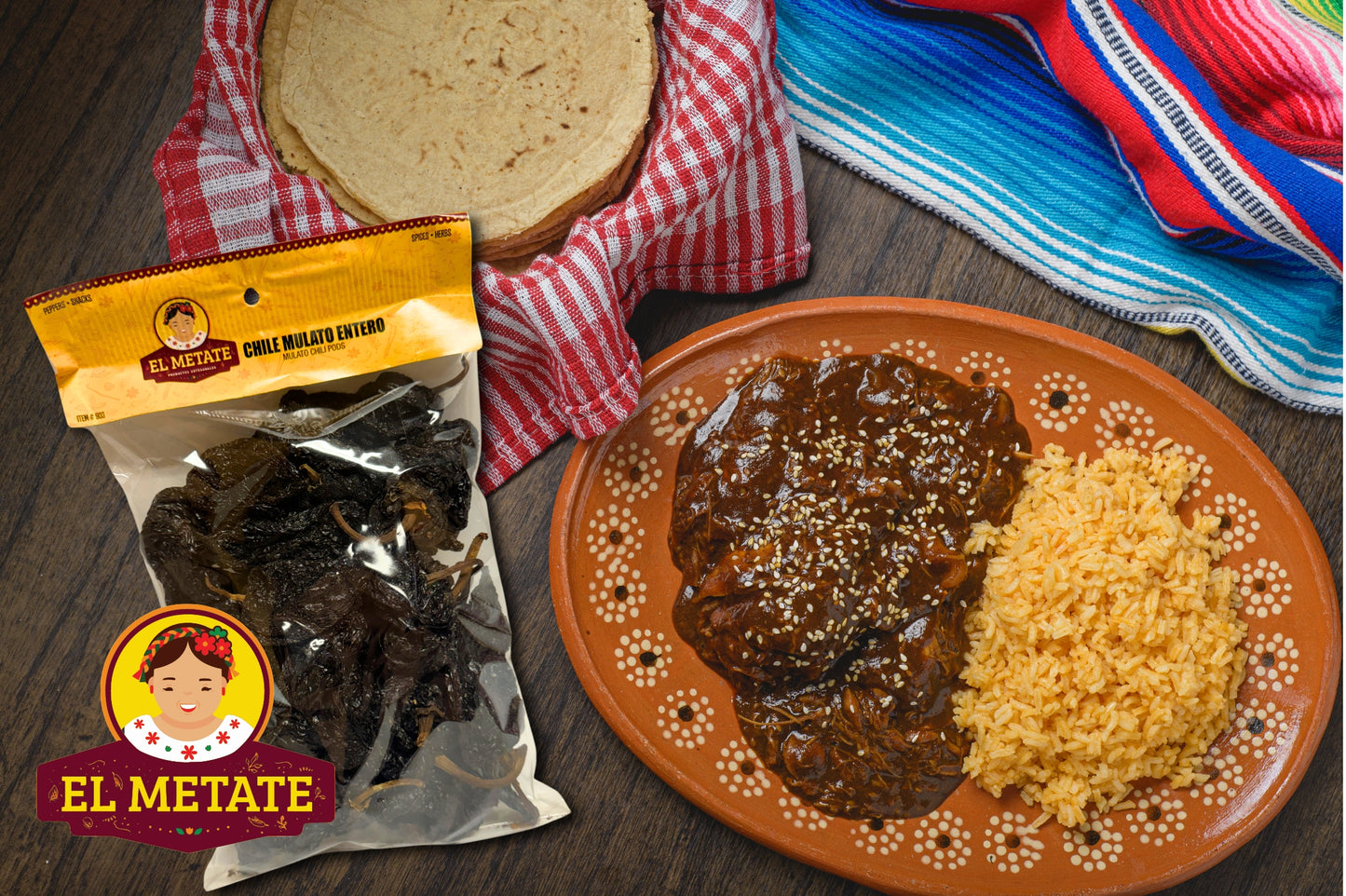 El Metate - Paquete de Chiles Secos - Guajillo, Costeño, Arbol, Pasilla, Puya, Mulato - 16oz cada bolsa (6LB Total)