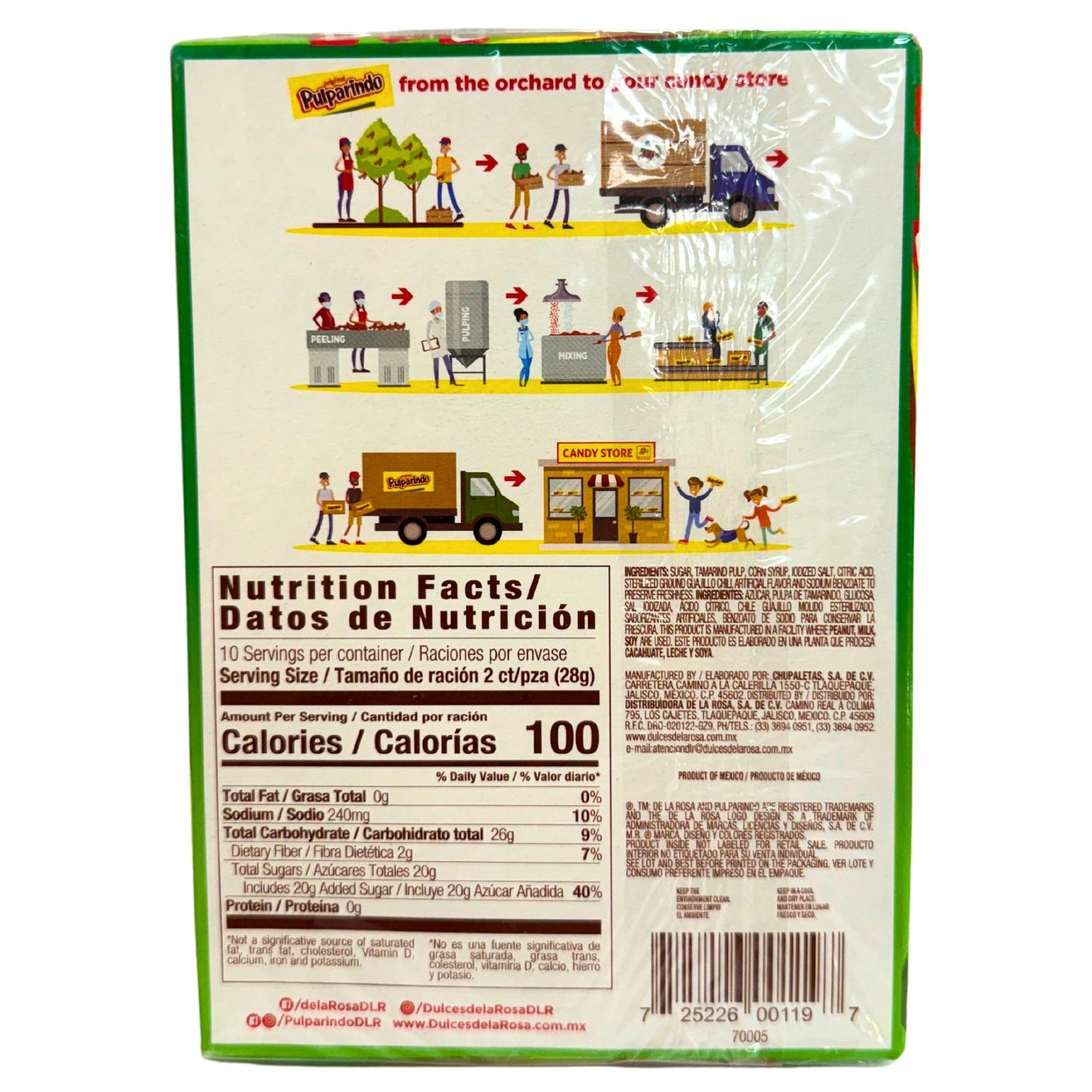 Pulparindo Watermelon Tamarind Candy - Hot and Salted Watermelon & Tamarind Pulp Candy