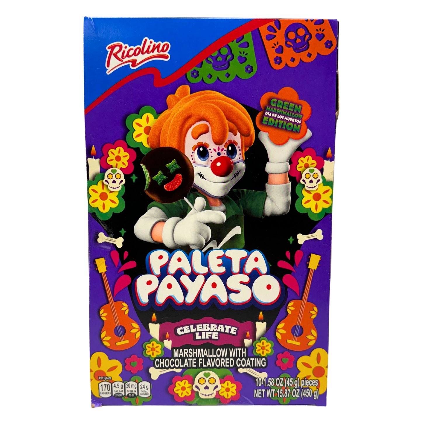 Ricolino - Paleta Payaso Dia de los Muertos 10pz