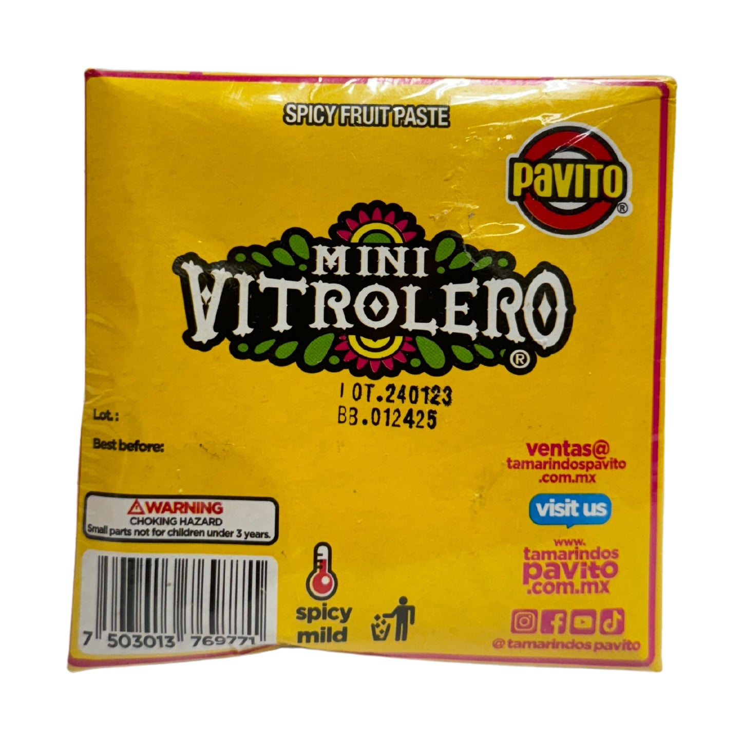 Pavito - Mini Vitrolero 4.6oz Dulce Tamarindo