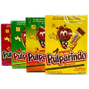 Pulparindo Tamarind Candy 4 Pack - Hot and Salted Tamarind Pulp Candy - Original, Mango, Watermelon, Extra Spicy