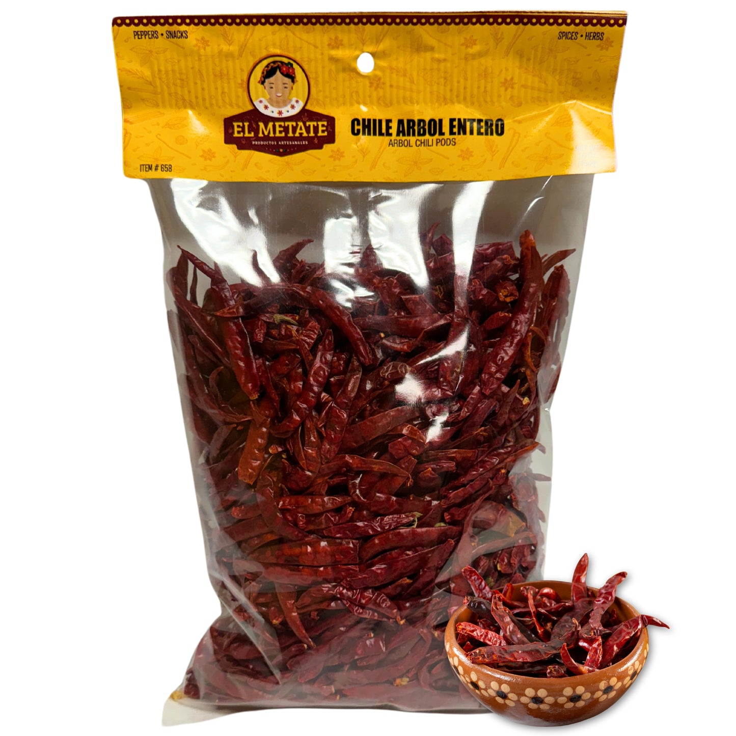 El Metate - Chile Arbol Entero (16oz)