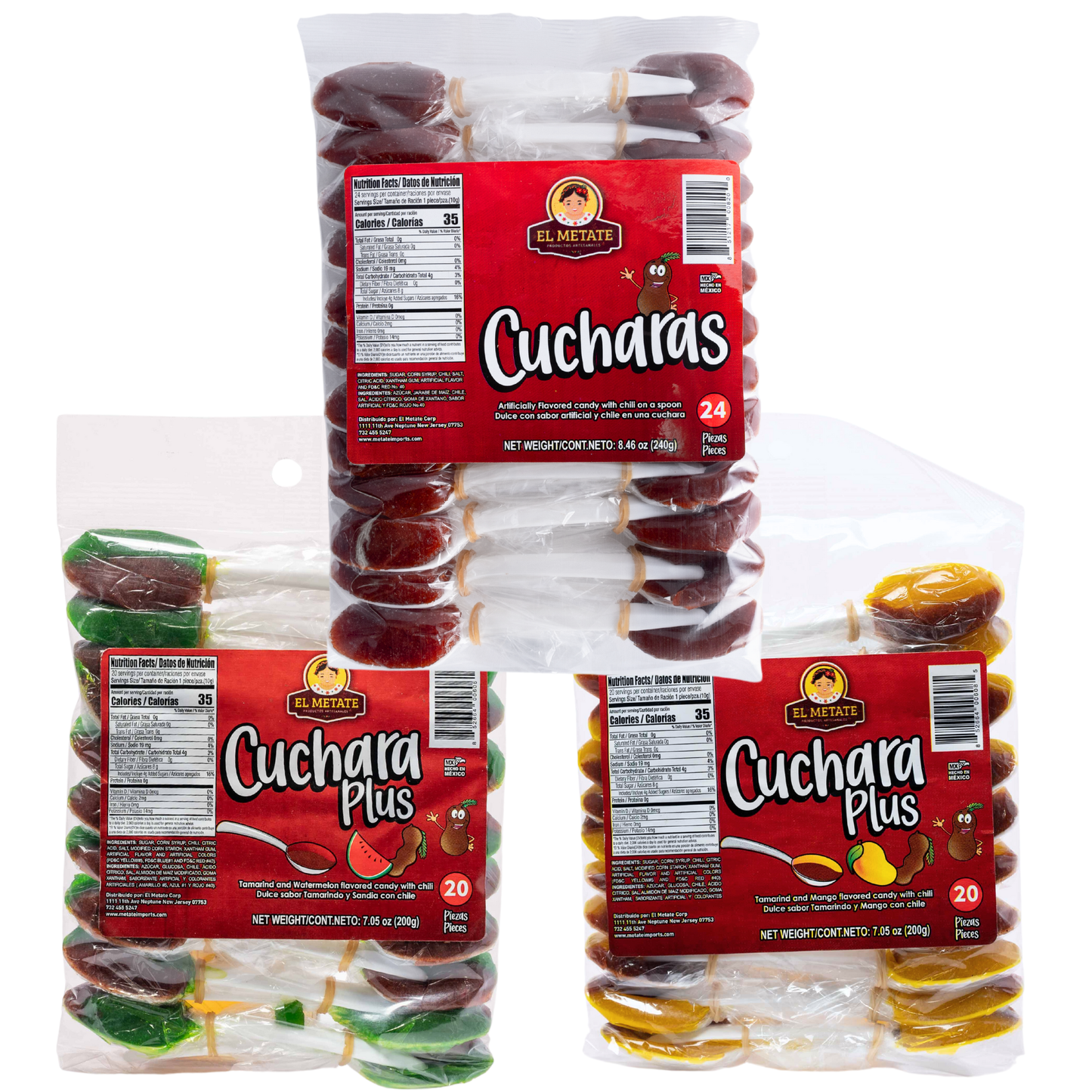 El Metate - Cucharas 3 Pack (Tamarindo, Mango, Sandia)