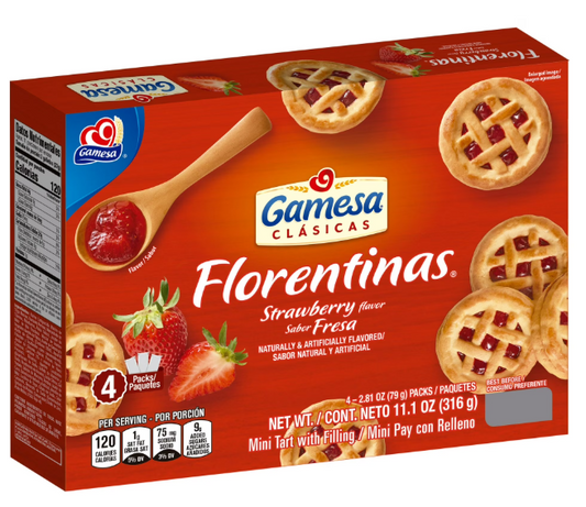 Gamesa Florentinas Fresa C/12Disp/11.1oz/316g