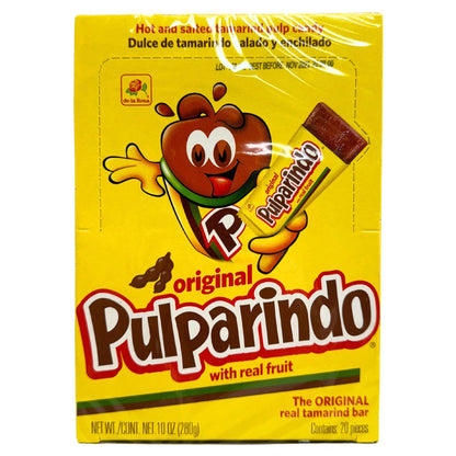 Pulparindo Tamarind Candy 4 Pack - Hot and Salted Tamarind Pulp Candy - Original, Mango, Watermelon, Extra Spicy