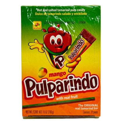 Pulparindo Tamarind Candy 4 Pack - Hot and Salted Tamarind Pulp Candy - Original, Mango, Watermelon, Extra Spicy